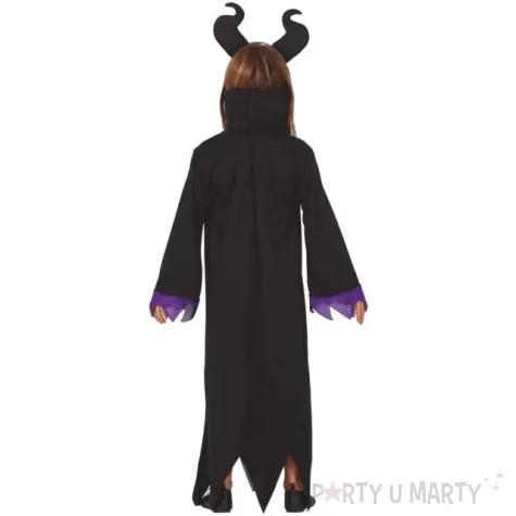 stroj dla dzieci czarownica diabolina czarno fioletowy guirca rozm 146 150 cm