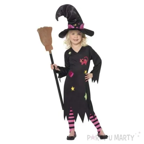 stroj dla dzieci czarownica night look smiffys 130 140 cm