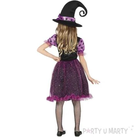 stroj dla dzieci czarownica purpurowa guirca rozm 122 134 cm