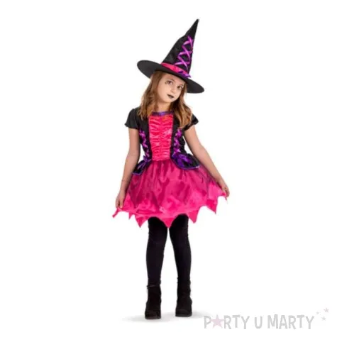 stroj dla dzieci czarownica rozowa carnival toys 128 134 cm