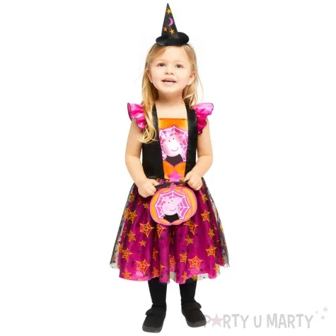 stroj dla dzieci czarownica swinka peppa pomaranczowo rozowy rozm 86 98 cm