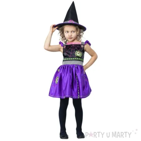 stroj dla dzieci czarownica z naszywkami smiffys 104 110 cm