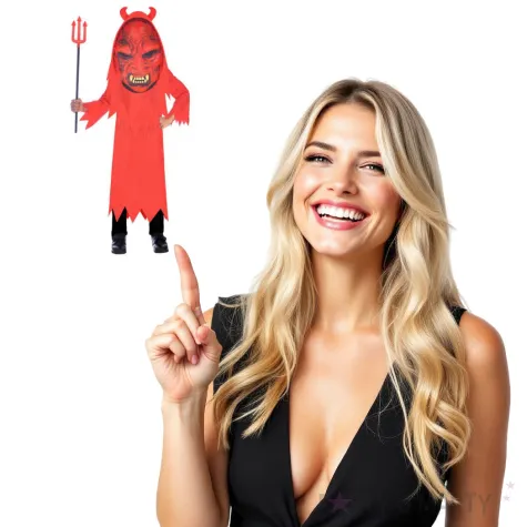 stroj dla dzieci diabel z wielka glowa amscan rozm 146 158 cm