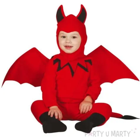 stroj dla dzieci diabelek z ogonkiem czerwony guirca rozm 74 92 cm