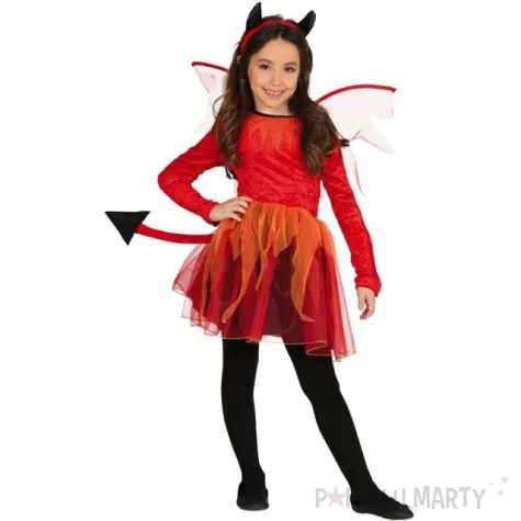 stroj dla dzieci diabelkowa diablica czerwony guirca rozm 146 152 cm