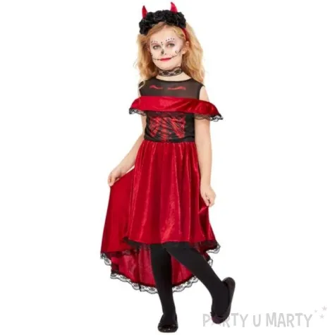 stroj dla dzieci diablica w opasce czerwono czarny smiffys rozm 146 158 cm