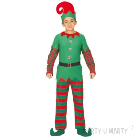 stroj dla dzieci elf w paski guirca 98 104 cm