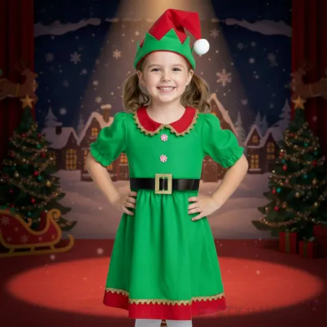 stroj dla dzieci elfka pomocniczka mikolaja partytino 5 6 lat 110 116 cm