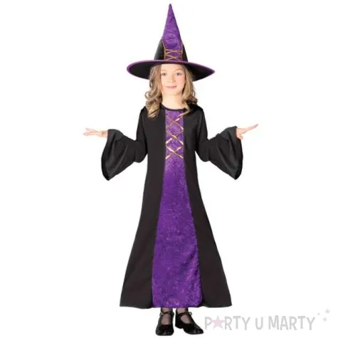 stroj dla dzieci fioletowa czarownica guirca 7 9 lat