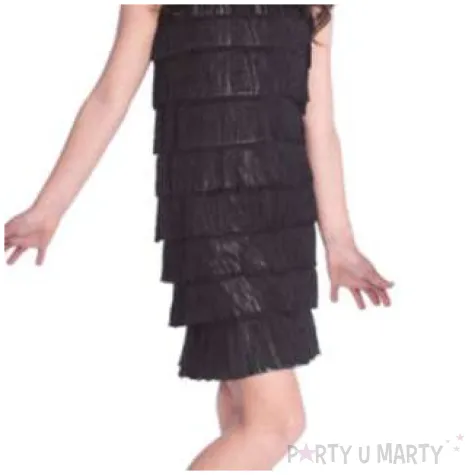 stroj dla dzieci flapperka dama lata 20 czarny amscan 128 140 cm