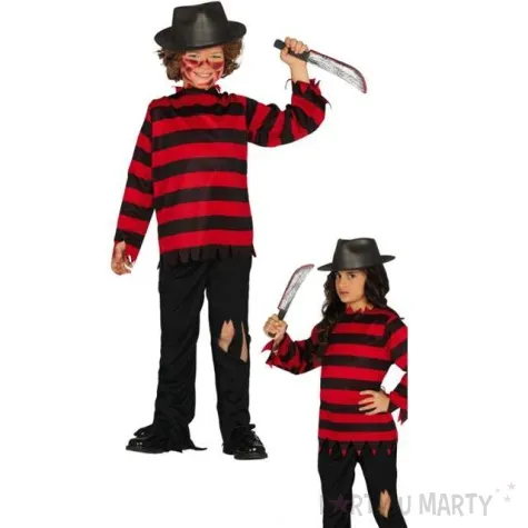 stroj dla dzieci freddy krueger czarno czerwony guirca 10 12 lat