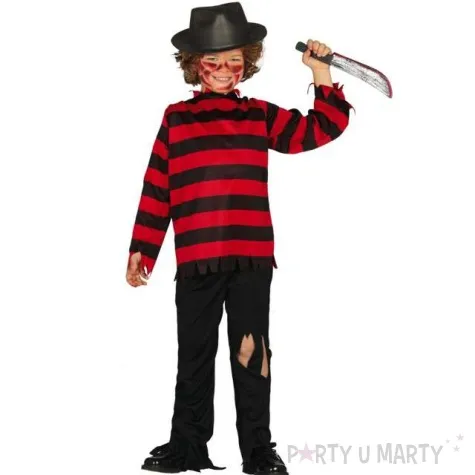 stroj dla dzieci freddy krueger czarno czerwony guirca 5 6 lat