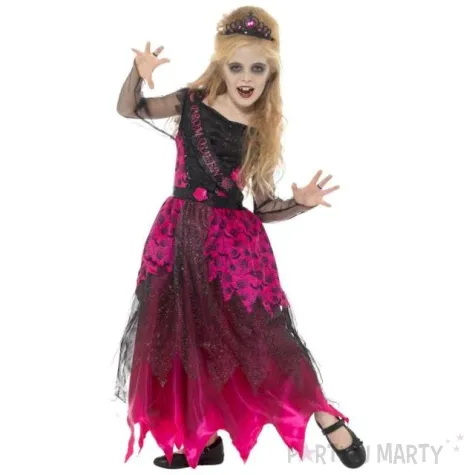 stroj dla dzieci gotycka krolowa czarno rozowa smiffys rozm s