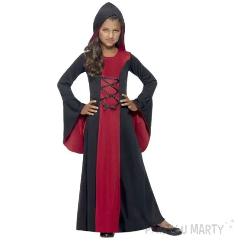stroj dla dzieci gotycka wampirzyca czarno czerwony smiffys rozm 130 140 cm