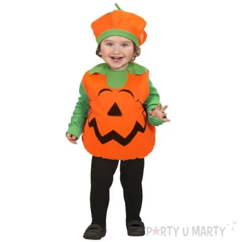 stroj dla dzieci halloweenowa dynia pomaraczowo zielony widmann 2 3 lata