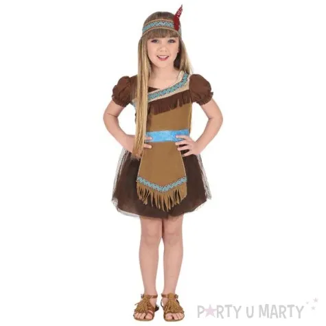 stroj dla dzieci indianka w opasce z piorkiem widmann 98 104 cm