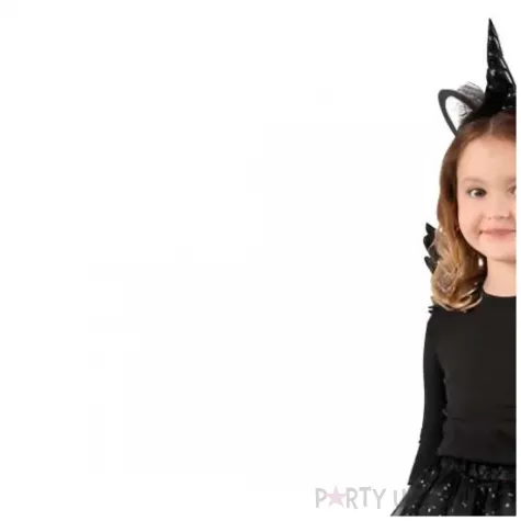 stroj dla dzieci jednorozec ze skrzydlami czarny partydeco rozm 116 128 cm