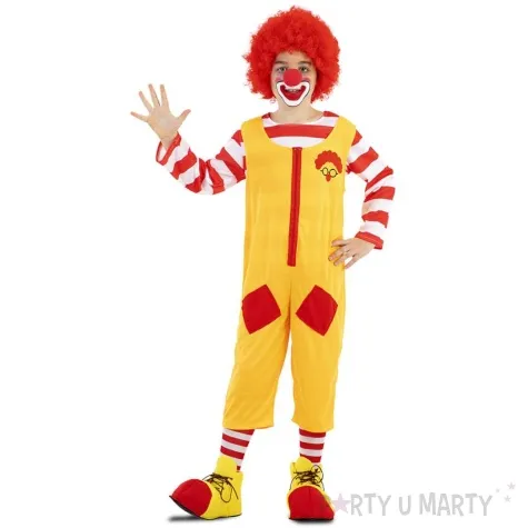 stroj dla dzieci klaun kombinezon zolto czerwony fyasa rozm 140 152 cm