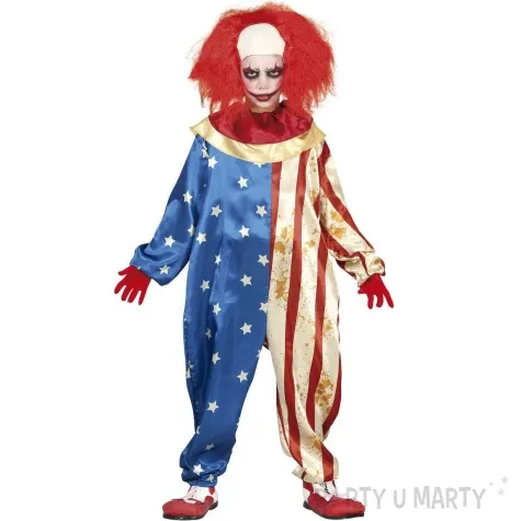 stroj dla dzieci klaun psychopata flaga usa guirca 146 152 cm