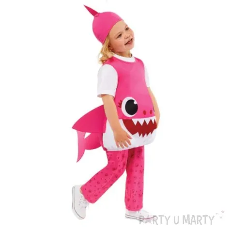 stroj dla dzieci kombinezon baby shark rozowy amscan 98 104 cm