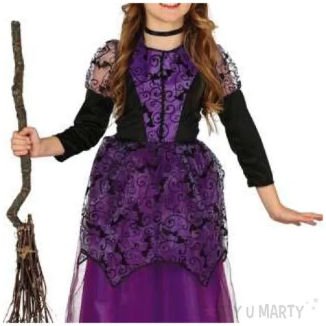 stroj dla dzieci koronkowa czarownica fioletowa guirca 5 6 lat