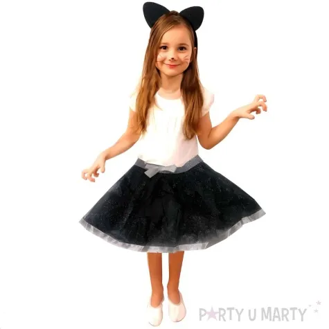 stroj dla dzieci kotek ze spodniczka czarny festa