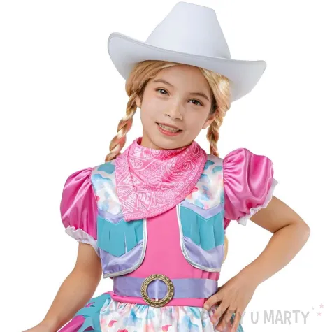 stroj dla dzieci kowbojka w sukience rozowy godan rozm 110 120