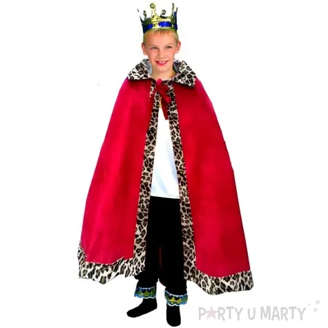 stroj dla dzieci krol kacper peleryna czerwony parytino rozm 122 128 cm