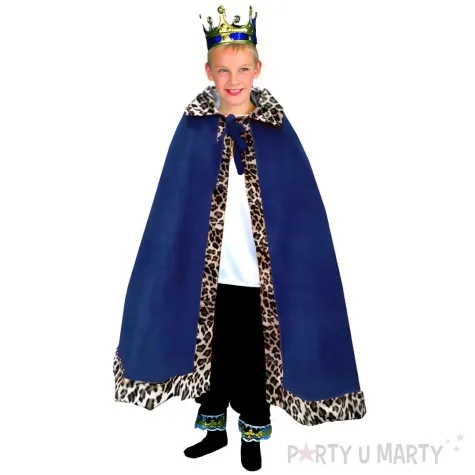 stroj dla dzieci krol melchior peleryna niebieski partytino rozm 122 128 cm