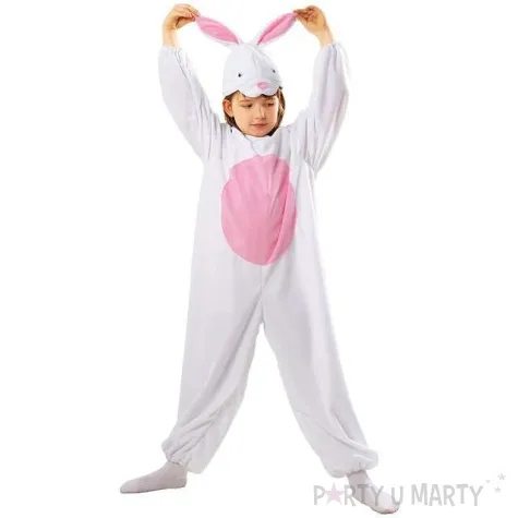 stroj dla dzieci kroliczek bialy kraszek rozm 122 128 cm