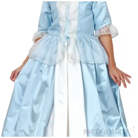 stroj dla dzieci ksiezniczka sukienka i halka blekitny godan rozm 110 120