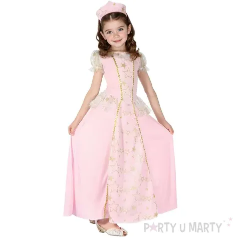 stroj dla dzieci ksiezniczka sukienka i opaska rozowy godan rozm 120 130