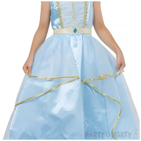 stroj dla dzieci ksiezniczka sukienka i pasek niebieski godan rozm 130 140