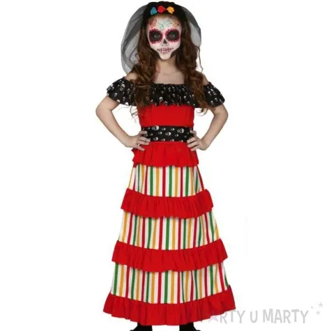 stroj dla dzieci meksykanska szkieletorka wielokolorowa guirca 10 12 lat