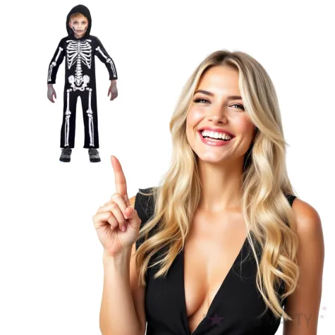 stroj dla dzieci mroczny szkieletor amscan 146 158 cm