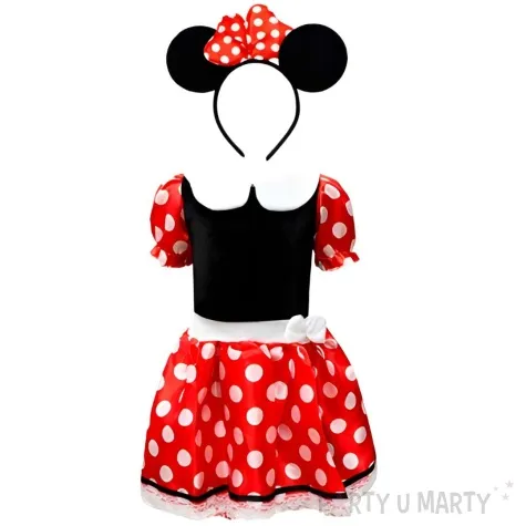 stroj dla dzieci myszka minnie sukienka i opaska kraszek 98 110 cm