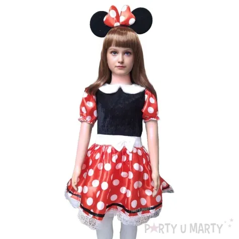 stroj dla dzieci myszka minnie sukienka i opaska kraszek 98 110 cm