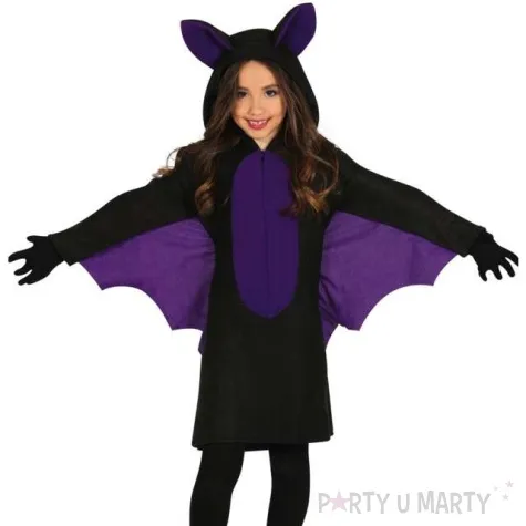 stroj dla dzieci nietoperz dziewczyna batman czarno fioletowy guirca 5 6 lat