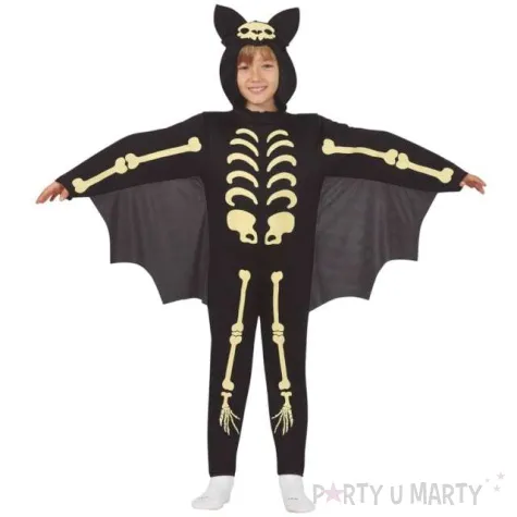 stroj dla dzieci nietoperz szkielet czarny guirca rozm 7 9 lat