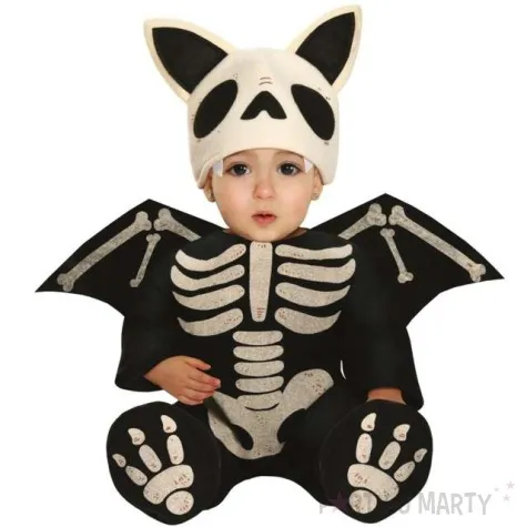 stroj dla dzieci nietoperz szkielet z uszami czarny guirca 12 18 miesiace
