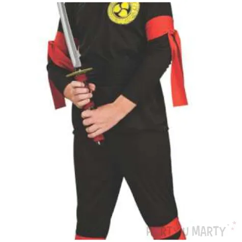 stroj dla dzieci ninja czerwone pasy czarny arpex rozm 120 130 cm