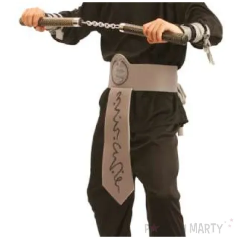 stroj dla dzieci ninja szary pas czarny arpex rozm 130 140 cm