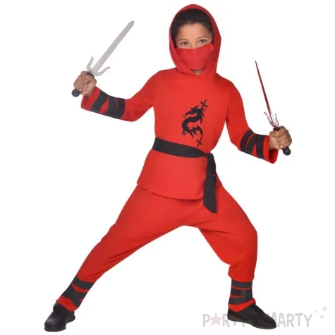 stroj dla dzieci ninja wojownik czerwony amscan 152 164 cm