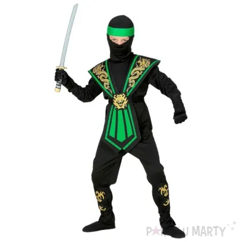 stroj dla dzieci ninja zielony wojownik widmann 146 152 cm