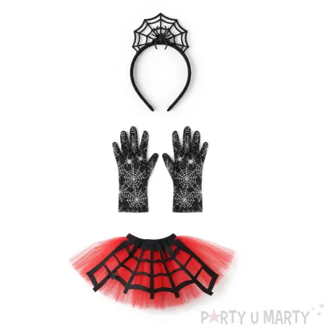 stroj dla dzieci pajak spodniczka halloween czerwony kraszek rozm uniw