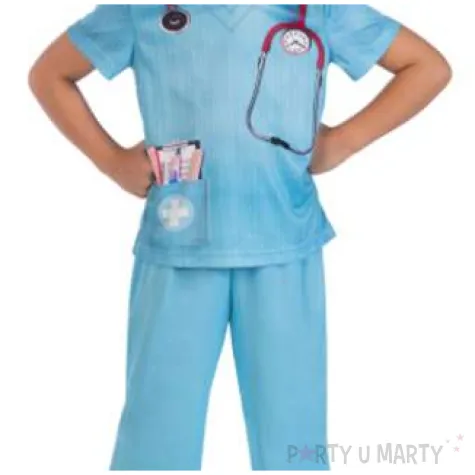 stroj dla dzieci pani doktor eko blekitny amscan 128 140 cm