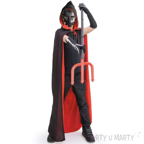 stroj dla dzieci peleryna diabel wampir szkielet czarno czerwony partypal rozm 104 cm