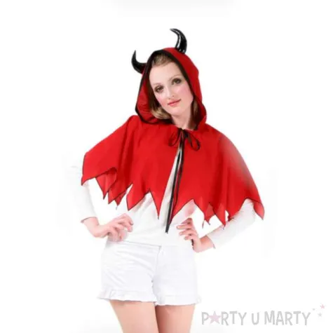 stroj dla dzieci peleryna diabla z kapturem kraszek rozm uniw