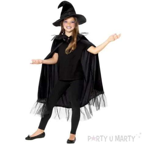 stroj dla dzieci peleryna kapeluisz czarownicy czarny smiffys