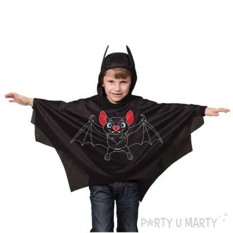 stroj dla dzieci peleryna nietoperz folat czarny roz uniw